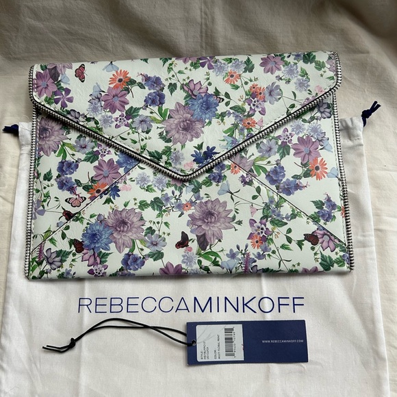 NWT Rebecca Minkoff Leo Clutch Multi Floral Print